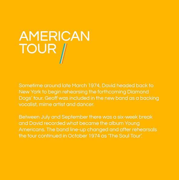 Text panel 5, American tour 1974